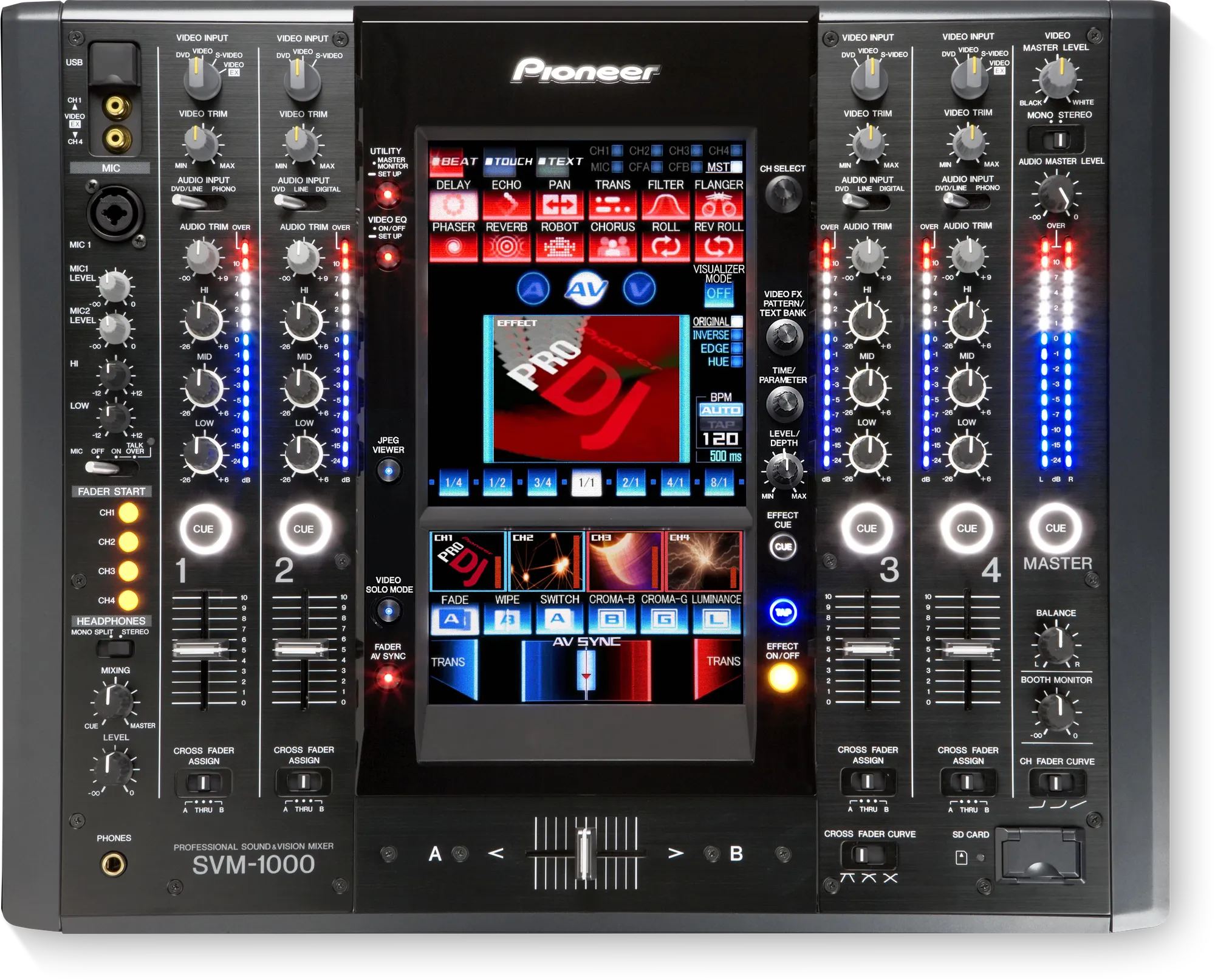 In 2008 bracht Pioneer deze SVM-1000 video en audio mixer uit. Inmiddels had ik verschillende DVD DJ sets on the road bij 40UP en alle andere feesten daar hebben we toen dit mengpaneel overal ingezet. 